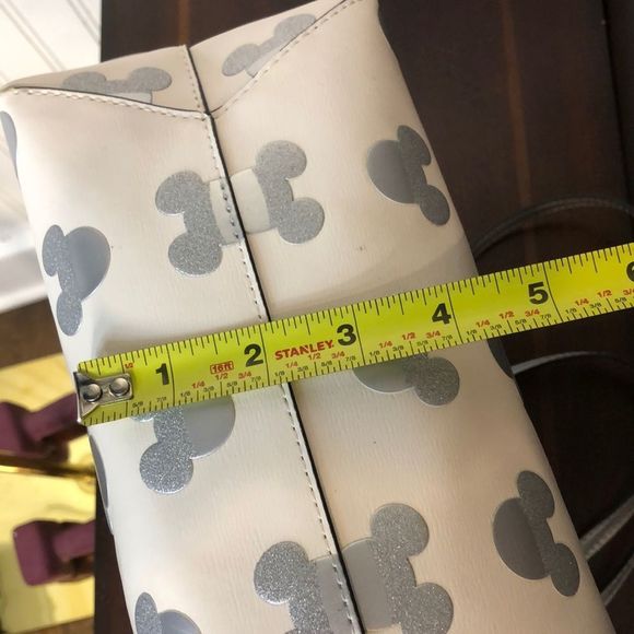 KATE SPADE X Disney Silver Mickey Mouse Embossed Shoulder Bag Tote - Picture 12 of 17
